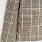 Brown plaid cropped button front jacket