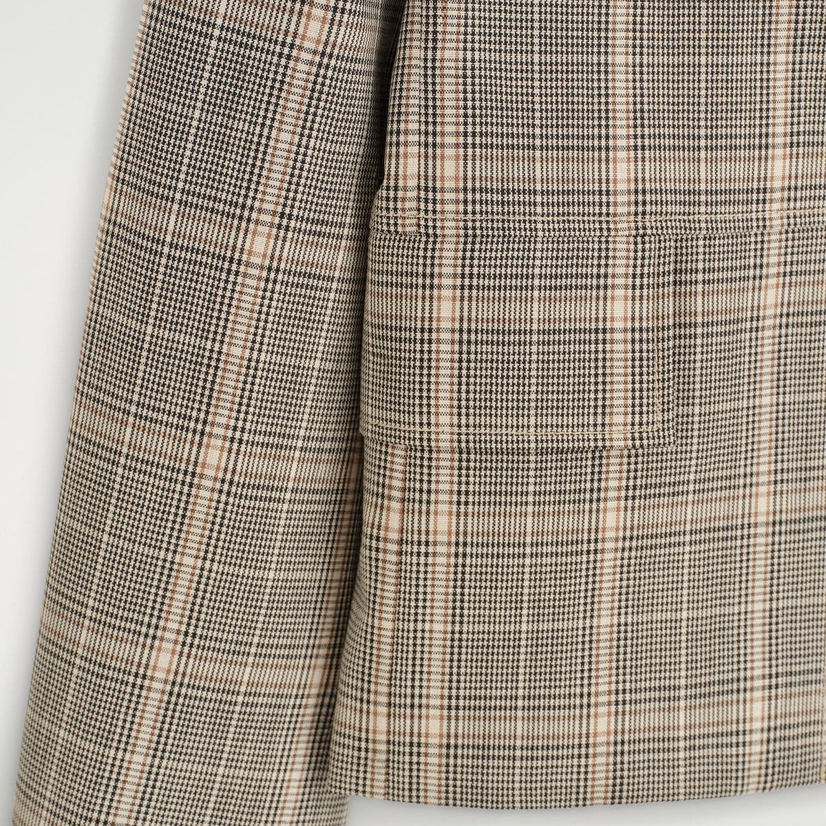 Brown plaid cropped button front jacket