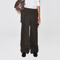 Dark brown high waisted wide leg jeans