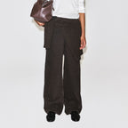 Dark brown high waisted wide leg jeans