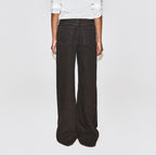 Dark brown high waisted wide leg jeans