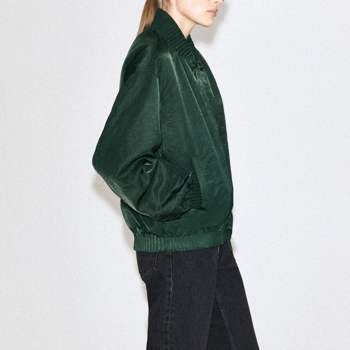 Dark green oversized zip up jacket