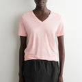 Light pink v neck short sleeve t shirt
