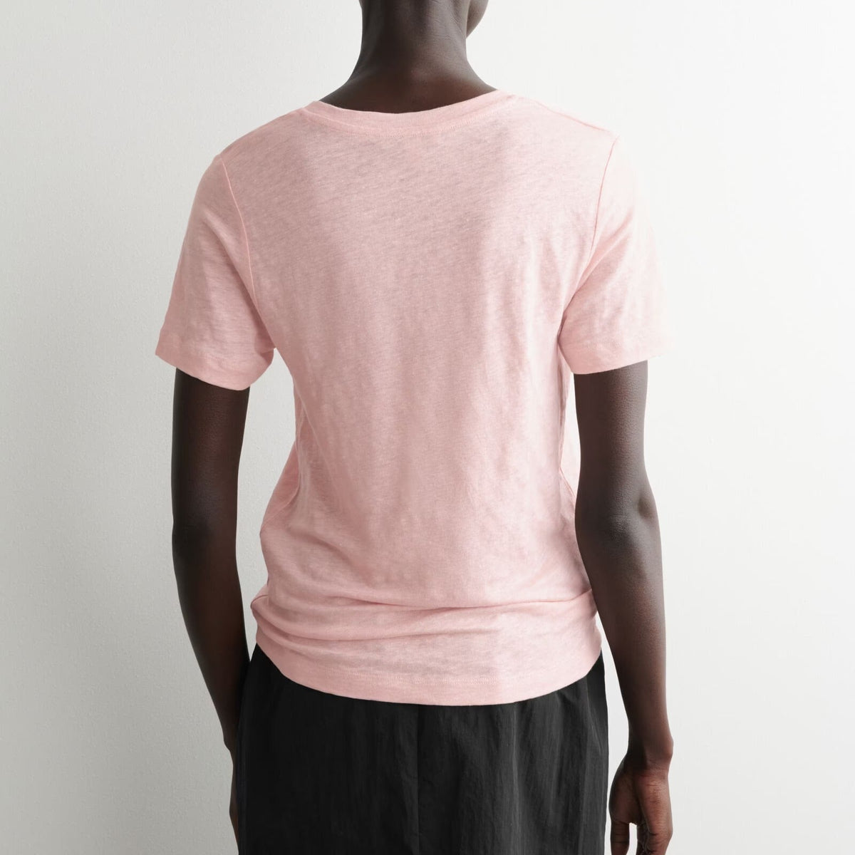 Light pink v neck short sleeve t shirt