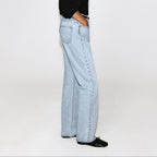 Light wash high waisted wide leg jeans