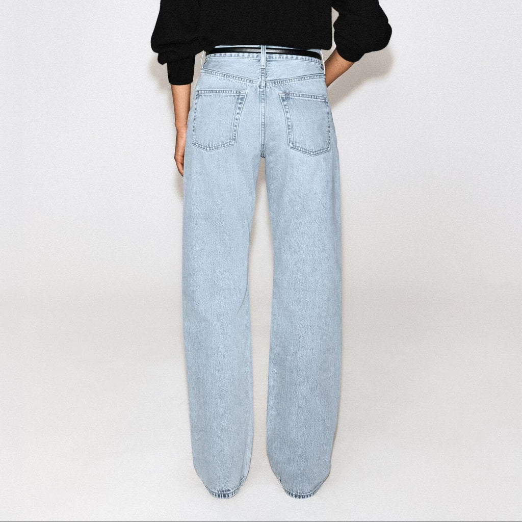 Light wash high waisted wide leg jeans