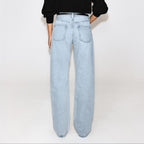 Light wash high waisted wide leg jeans