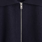 Navy blue collared zip up jacket