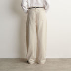 Off white high waisted wide leg trousers