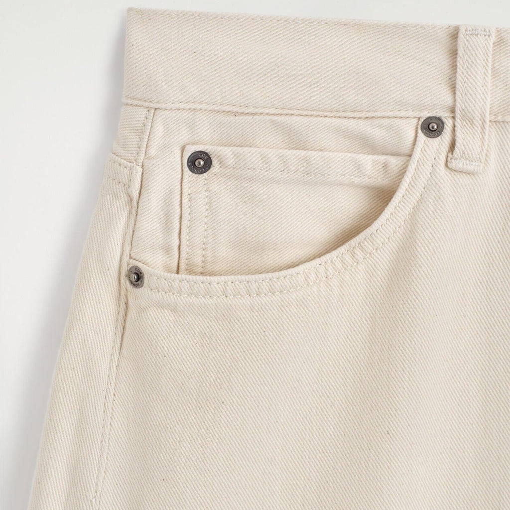 Off white high waisted wide leg trousers