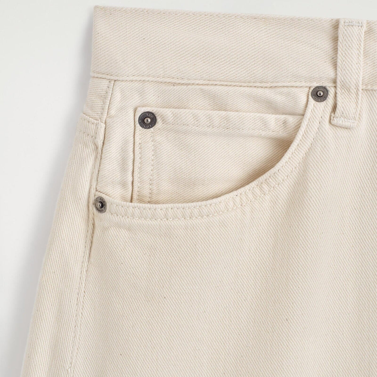 Off white high waisted wide leg trousers