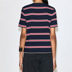 Striped crew neck short sleeve t-shirt